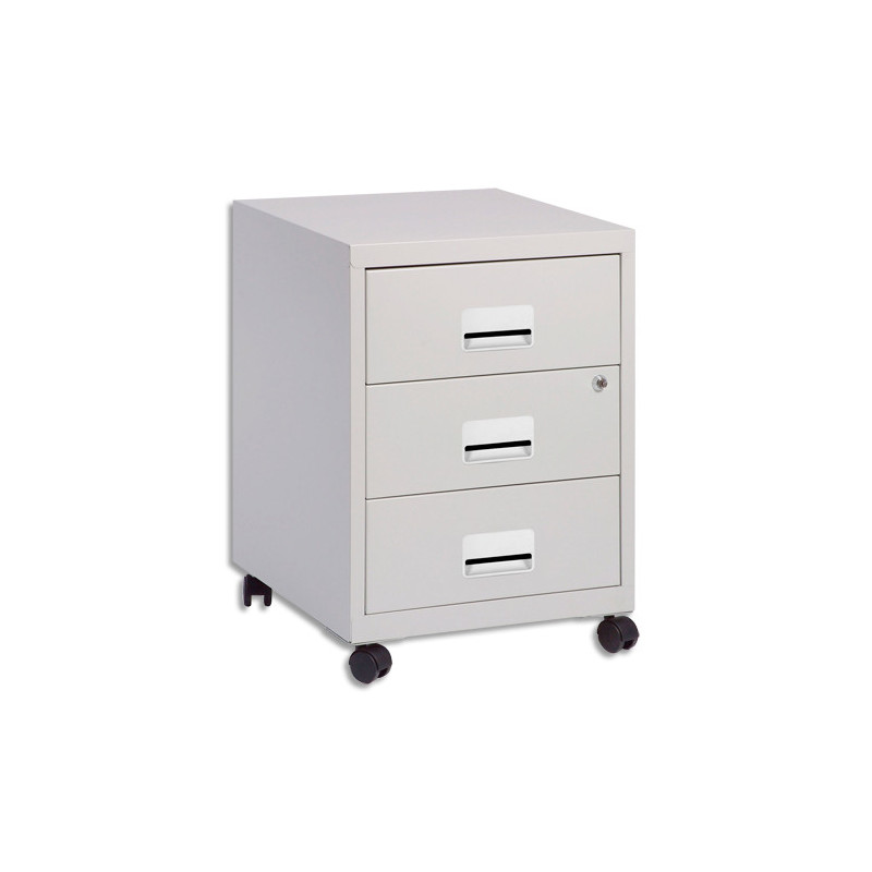 PIERRE HENRY Caisson Rang Concept mobile 3 tiroirs - Dimensions : L40 x H57 x P40 cm Gris