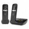 GIGASET Téléphone sans fil AS690A avec répondeur Duo Noir AS690ADuoNoir