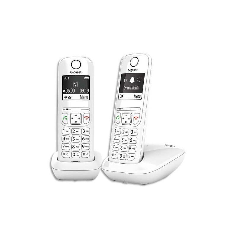 GIGASET Téléphone sans fil AS690 Duo Blanc AS690DUOBLC