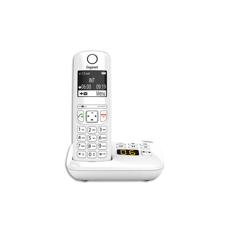 GIGASET Téléphone sans fil AS690A avec répondeur Blanc AS690ABLC