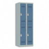 PIERRE HENRY Vestiaire 2 Cases + 2 Colonnes - Dimensions : L60 x H180 x P50 cm Gris perle Bleu