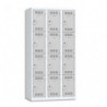 PIERRE HENRY Vestiaire 4 Cases + 3 Colonnes - Dimensions : L90 x H180 x P50 cm Gris perle