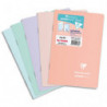 CLAIREFONTAINE Cahier Koverbook BLUSH piqué PP bicolore opaque 11x17cm 96p Q.5x5 coloris assortis.