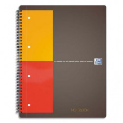 OXFORD Cahier NOTEBOOK spirales 160 pages perforées 80g lignée 6mm 21x31,8cm Couverture polypro Orange