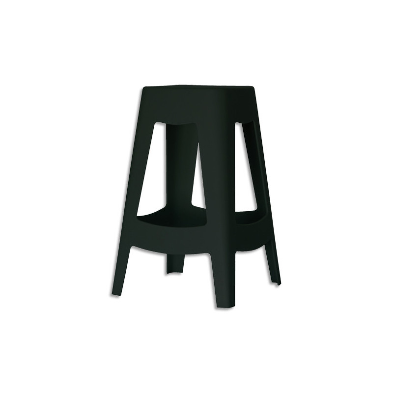 PAPERFLOW Lot de 5 tabourets hauts Bellini en polypropylène Noirs - Dimensions : L440 x H685 x P440 cm