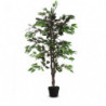 PAPERFLOW Plante artificielle Ficus feuillage en polyester Vert, livré dans pot standard, Hauteur 120 cm