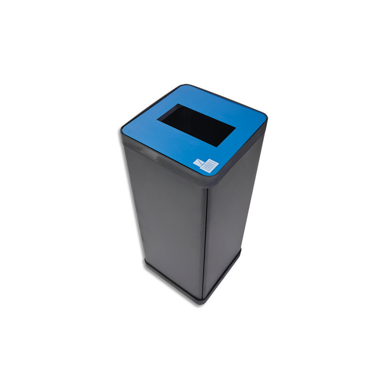 ALBA Poubelle de tri sélectif 50L en acier et ABS Bleu, pour déchets papier - Dim. L31 x H73 x P31 cm