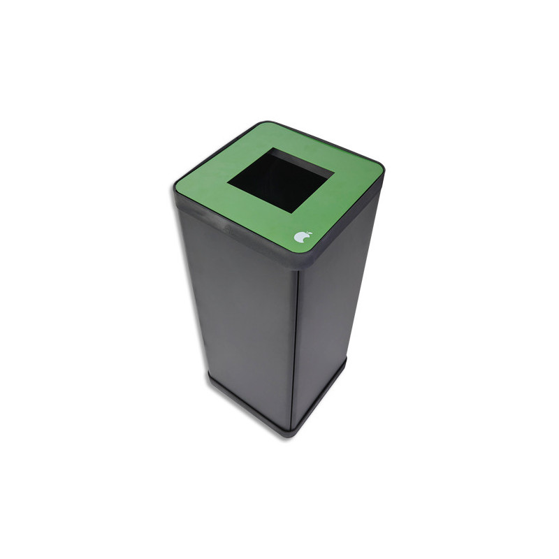 ALBA Poubelle de tri sélectif 50L en acier et ABS Vert, pour déchets alimentaires, Dim L31 x H73 x P31 cm