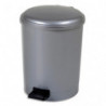 CEP Poubelle à pédale 20 Litres Gamme trio Gris silver en PP recyclable, anse en métal, D31 x H41,5 cm