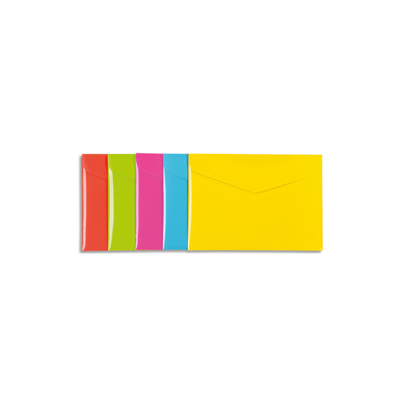 VIQUEL Chemise enveloppe HAPPY FLUO en polypropylène 2/10ème. Format 25 x 18 cm. Coloris assortis