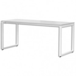 MT INTERNATIONAL Bureau droit MT1 Elégance plateau et piétement O Blanc - Dim : L180 x H74 x P67 cm