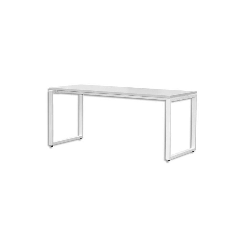 MT INTERNATIONAL Bureau droit MT1 Elégance plateau et piétement O Blanc - Dim : L180 x H74 x P67 cm