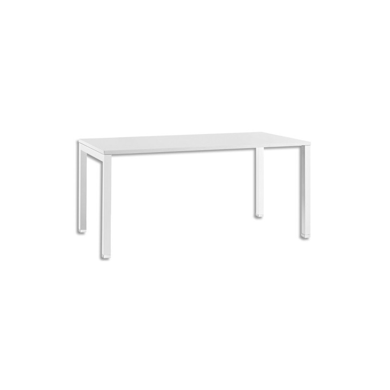 MT INTERNATIONAL Bureau droit MT1 Elégance plateau et piétement U en métal Blanc Dim L140 x H74 x P67 cm