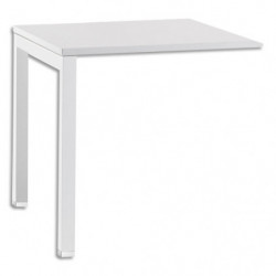 MT INTERNATIONAL Retour bureau MT1 Elégance plateau et piétement U Blanc - Dimensions L80 x H74 x P60 cm