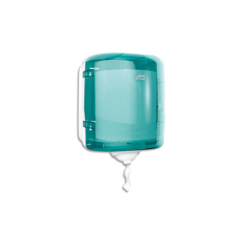 TORK Distributeur Maxi Reflex M4 Bleu turquoise, à dévidage central - Dimensions : L25 x H30 x P25 cm