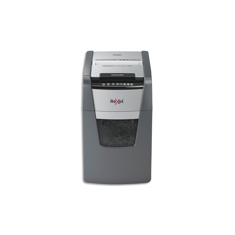 REXEL Destructeur de documents Optimum Auto+ 150X P-4 coupe croisée 4x28mm 150 feuilles 44 L 2020150XEU