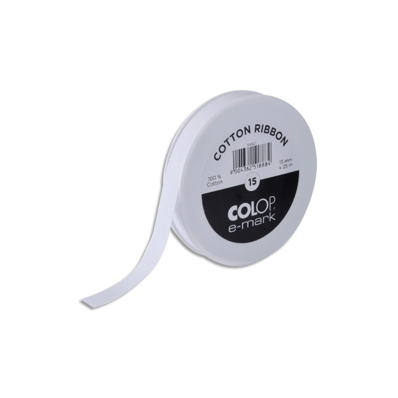 COLOP Bobine de Ruban en coton pour E-Mark, 15mm x 25m