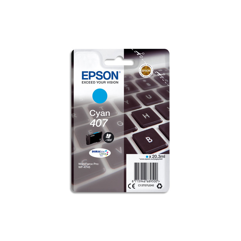 EPSON Cartouche Jet d'Encre Cyan L ''Clavier'' WF-4745 Series - C13T07U240