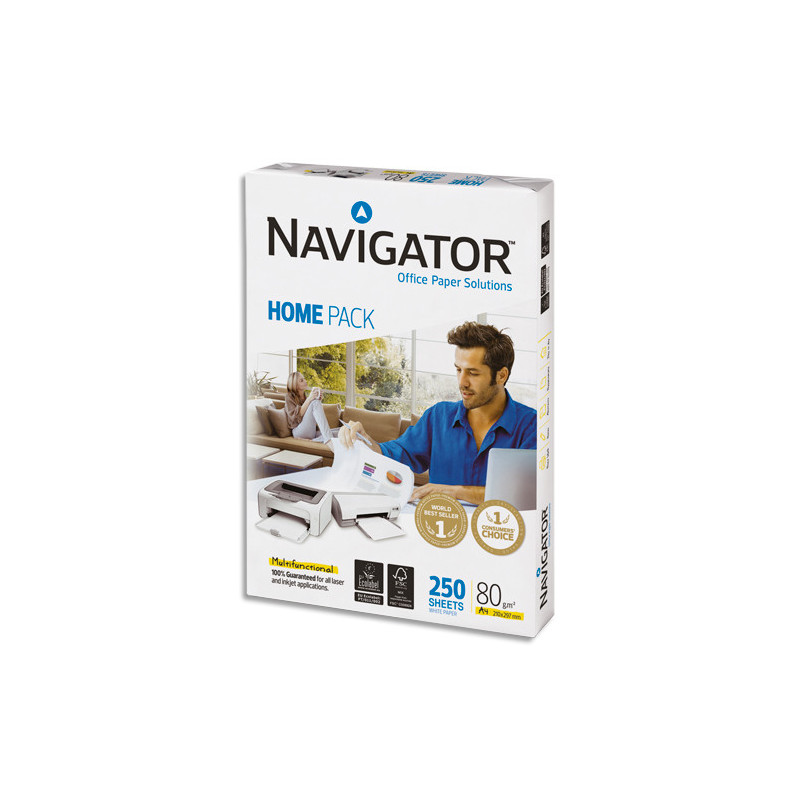 NAVIGATOR Ramette 250 feuilles papier extra Blanc HomePack A4 80G CIE 169