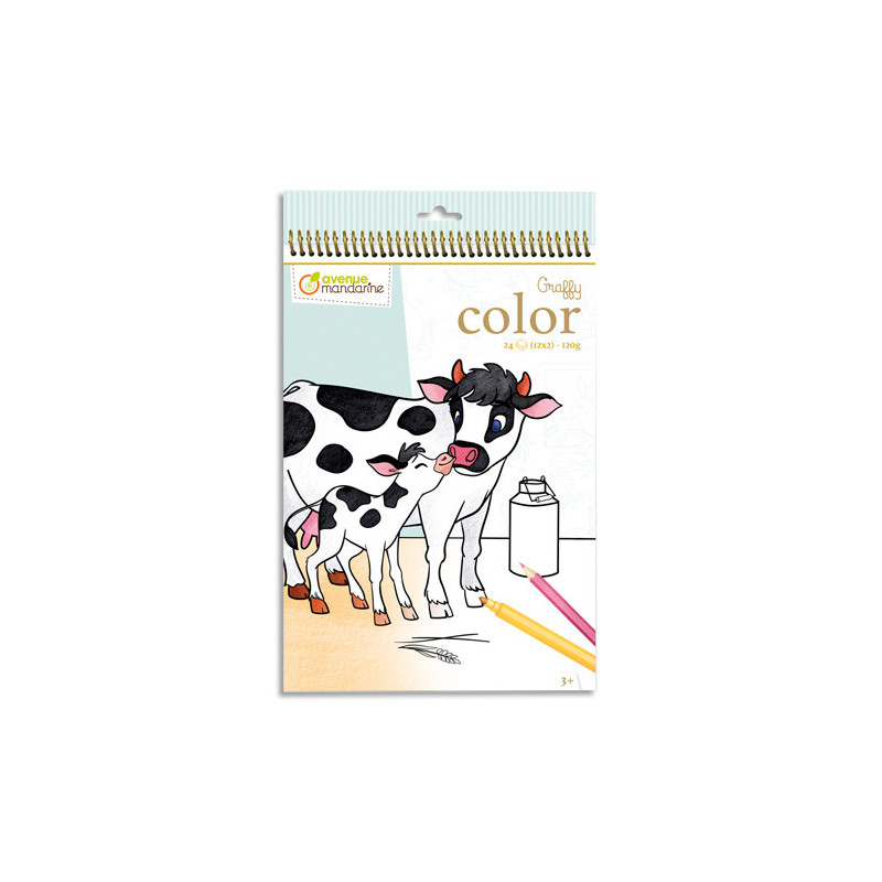 AVENUE MANDARINE Book 24 feuilles format 21 x 34cm à colorier Graffy Color, Maman/bébé La ferme