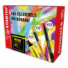 STABILO Les Essentiels du Bureau - 10 BOSS ORIGINAL Jaune fluo + 10 pointMax Noirs + 10 pointball Noirs