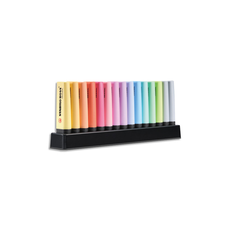 STABILO BOSS ORIGINAL Pastel - Set de bureau de 15 surligneurs - Coloris pastel