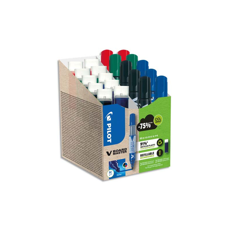 PILOT Pack de 10 Marqueur effaçables VBOARD MASTER + 10 recharges à -50%. Coloris assortis