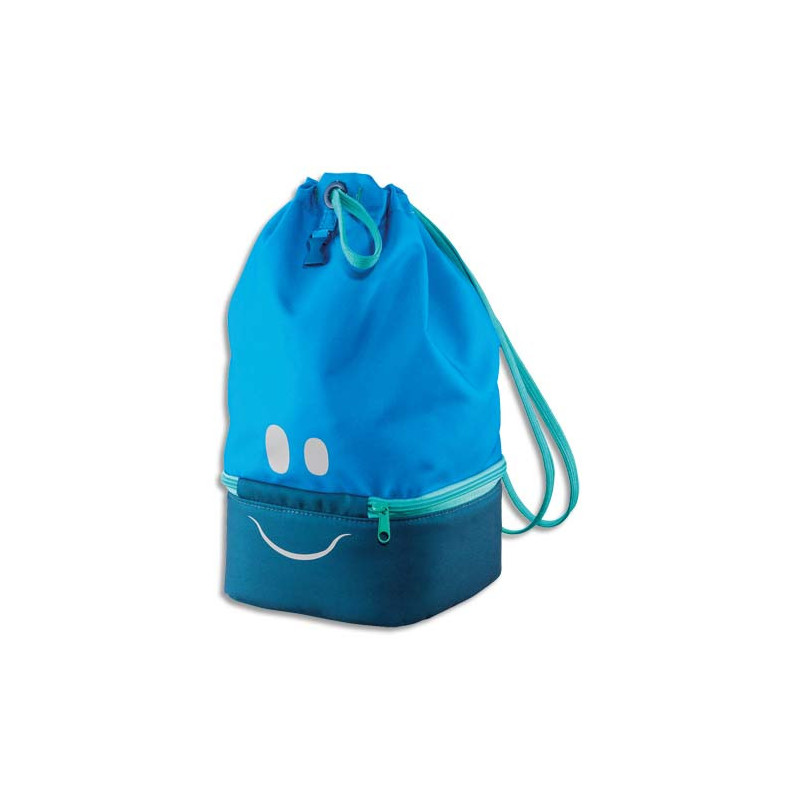 MAPED Sac à Déjeuner Concept enfants Bleu, polyester, partie basse isotherme, yeux bouche réfléchissants