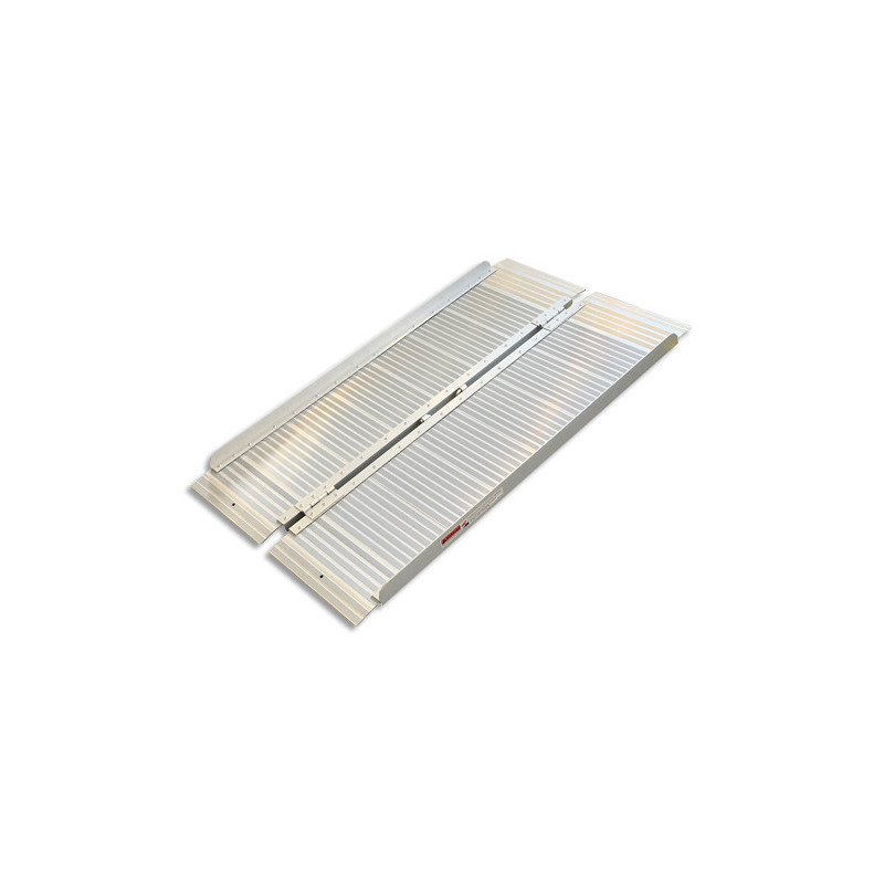 VISO Rampe d'accès PMR en aluminium Gris, pliable, avec poignée, charge 272 kg, L122 x H5/7 x P35/71 cm