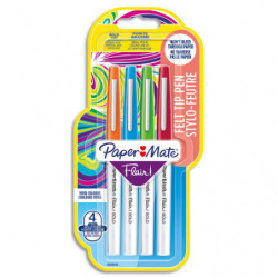 PAPERMATE Blister de 4 feutres Flair Bold assortis