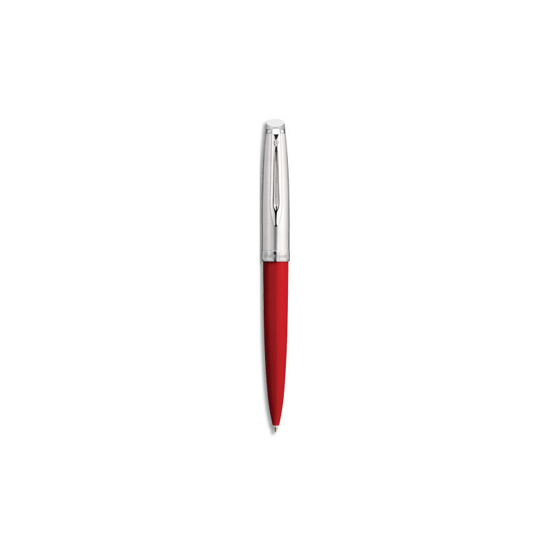 WATERMAN Roller EMBLEME rouge brillant. Pointe fine. Encre noir