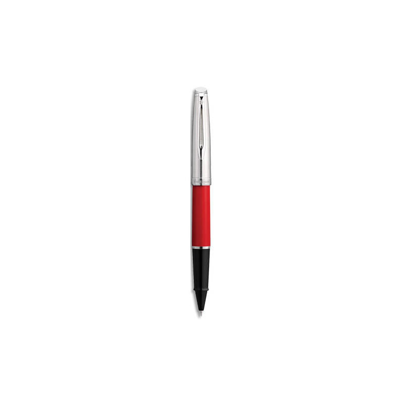 WATERMAN Bille EMBLEME rouge brillant. Point moyenne. Encre bleu