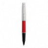 WATERMAN Bille EMBLEME rouge brillant. Point moyenne. Encre bleu