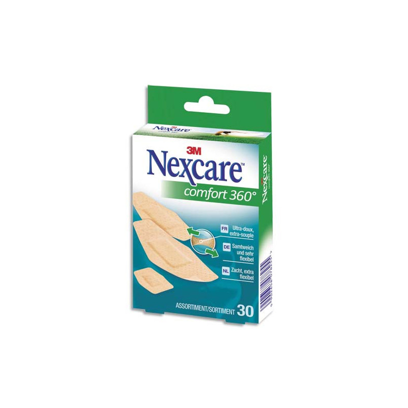 NEXCARE Boîte de 30 Pansements Comfort 360 assortis micro-aéré 6346900