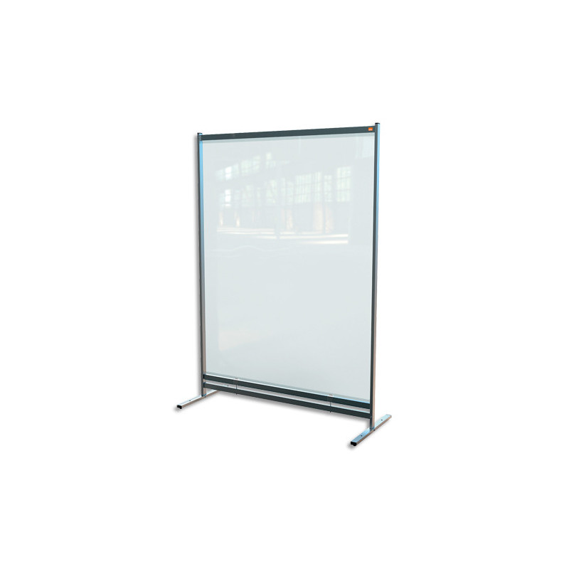 NOBO Cloison de séparation film PVC transparent Premium Plus, sur pied mobile, L148 x H206 x P61 cm