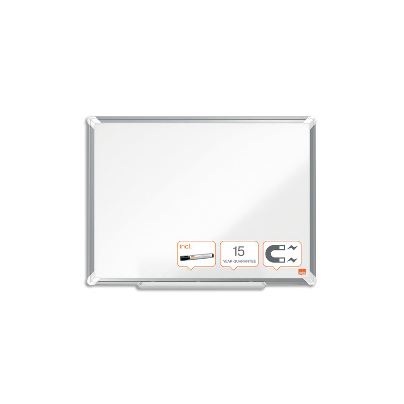 NOBO Tableau blanc acier laqué Premium Plus, 600 x 450 mm