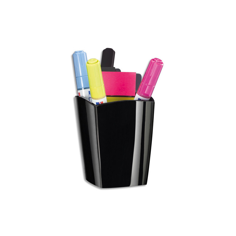 CEP Pot à crayons RIVIERA magnétique pour tableaux en verre. Dim (lxhxp) : 7,4x9,5x8 cm. Coloris noir.