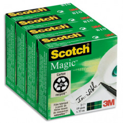 SCOTCH Lot de 4 rubans Magic 810 19mmx33mm