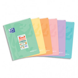 OXFORD Cahier easyBook couverture PP reliure piqûre 96 pages Seyès format 24x32cm.Coloris assorti pastel