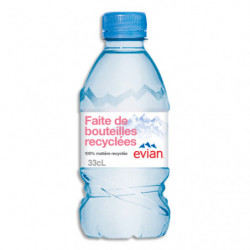 EVIAN Bouteille plastique d'eau 33 cl minérale plate
