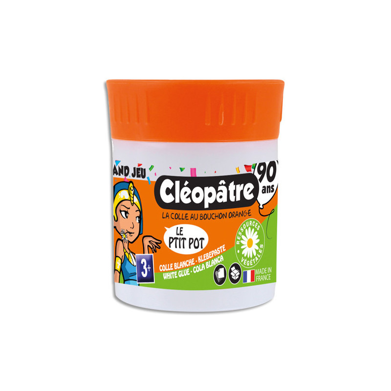 CLEOPATRE P'tit pot anniversaire 90 ans, colle blanche en pate 35 gr