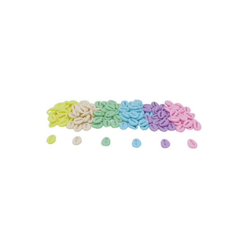 SODERTEX Sachet de 200 coquillages cauris, 18 mm, 6 coloris pastels.