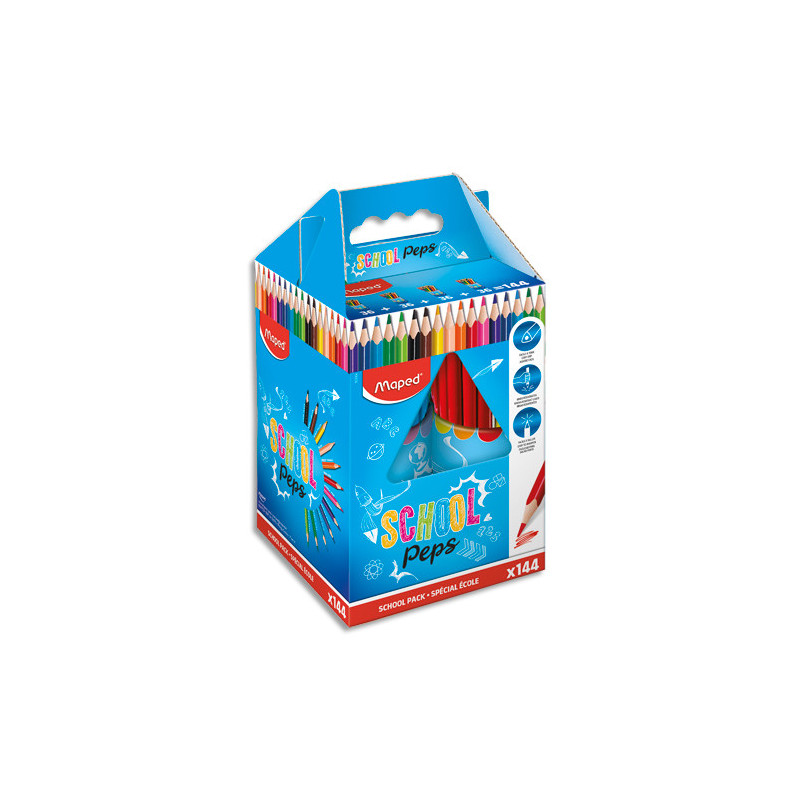 MAPED Schoolpack 144 crayons de couleur SchoolPeps assortis