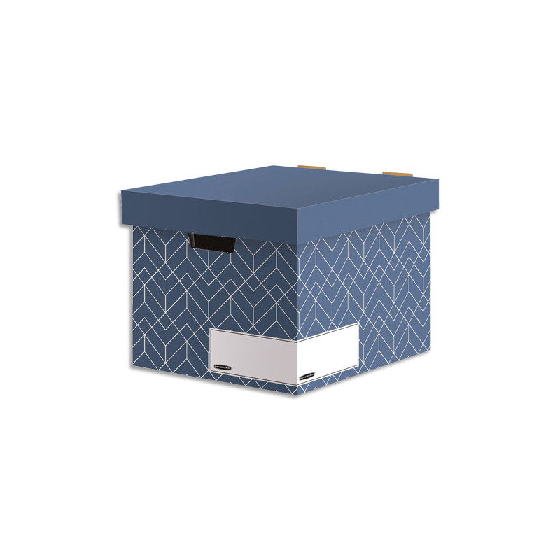 BANKERS BOX Caisse archives HEAVY DUTY DESIGN. Montage manuel. Coloris bleu