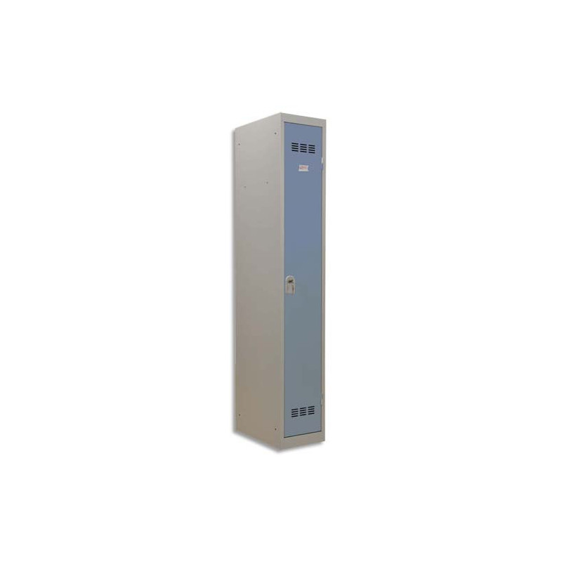 PIERRE HENRY Vestiaire métal industrie propre 1 casier largeur 30 cm Gris perle Bleu