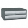 CEP Module MoovUp 2 petits tiroirs + 1 grand. Caisson Gris Foncé et tiroir Gris Clair