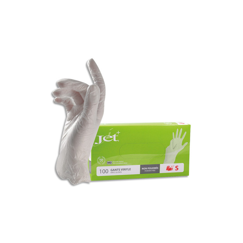 Boîte de 100 Gants en vinyle non poudré dispositif médical longueur 24 cm Taille 7