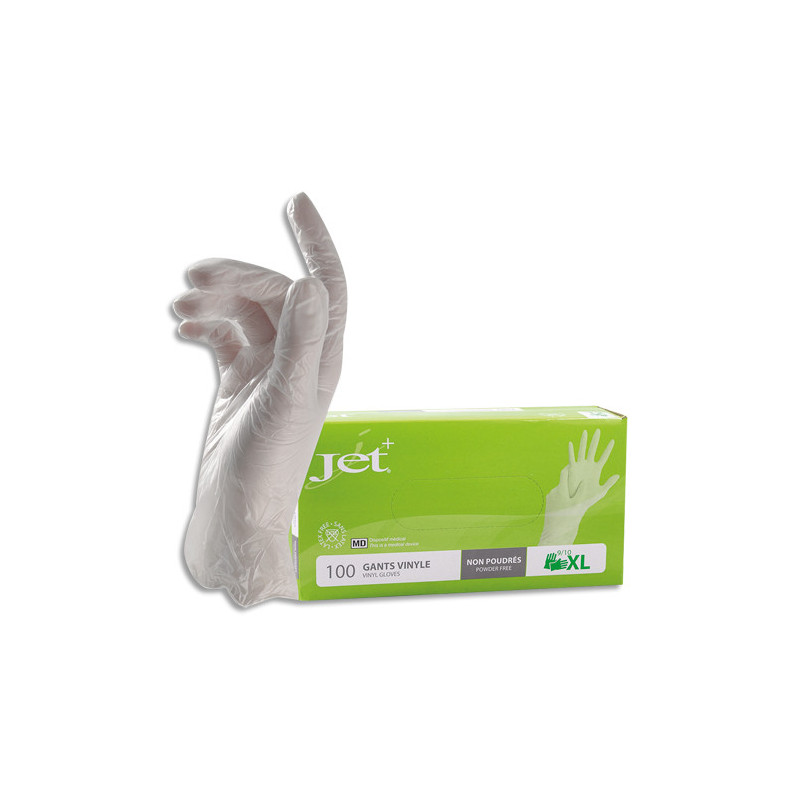 Boîte de 100 Gants en vinyle non poudré dispositif médical longueur 24 cm Taille 10