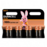 DURACELL Piles alcalines AA Plus 100%, 1,5V LR6 MN1500, lot de 8 piles