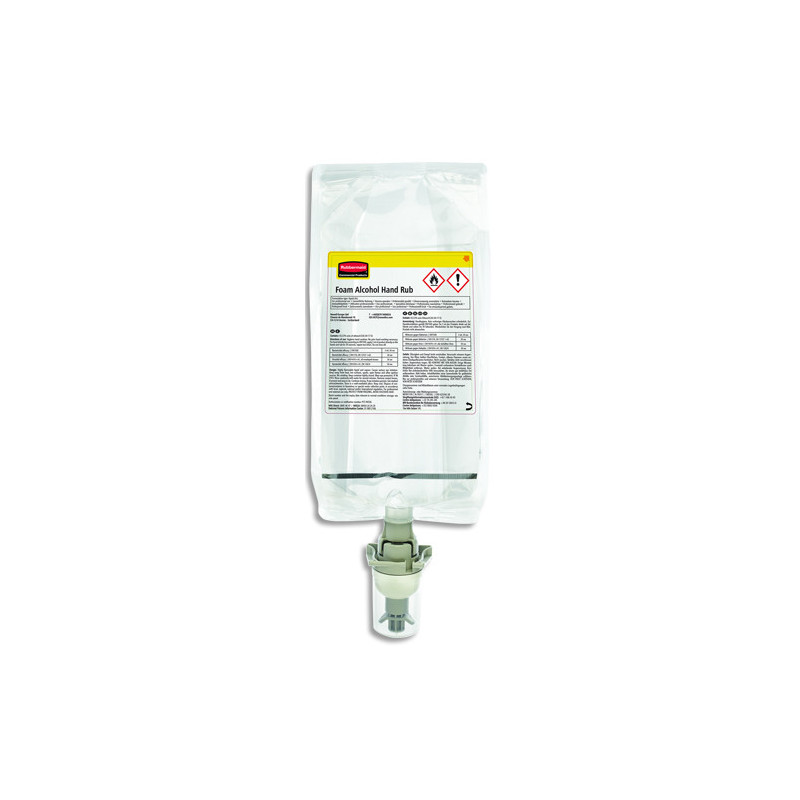 RUBBERMAID Carton de 4 recharges 1000 ml de désinfectant avec alcool pour distributeur AutoFoam